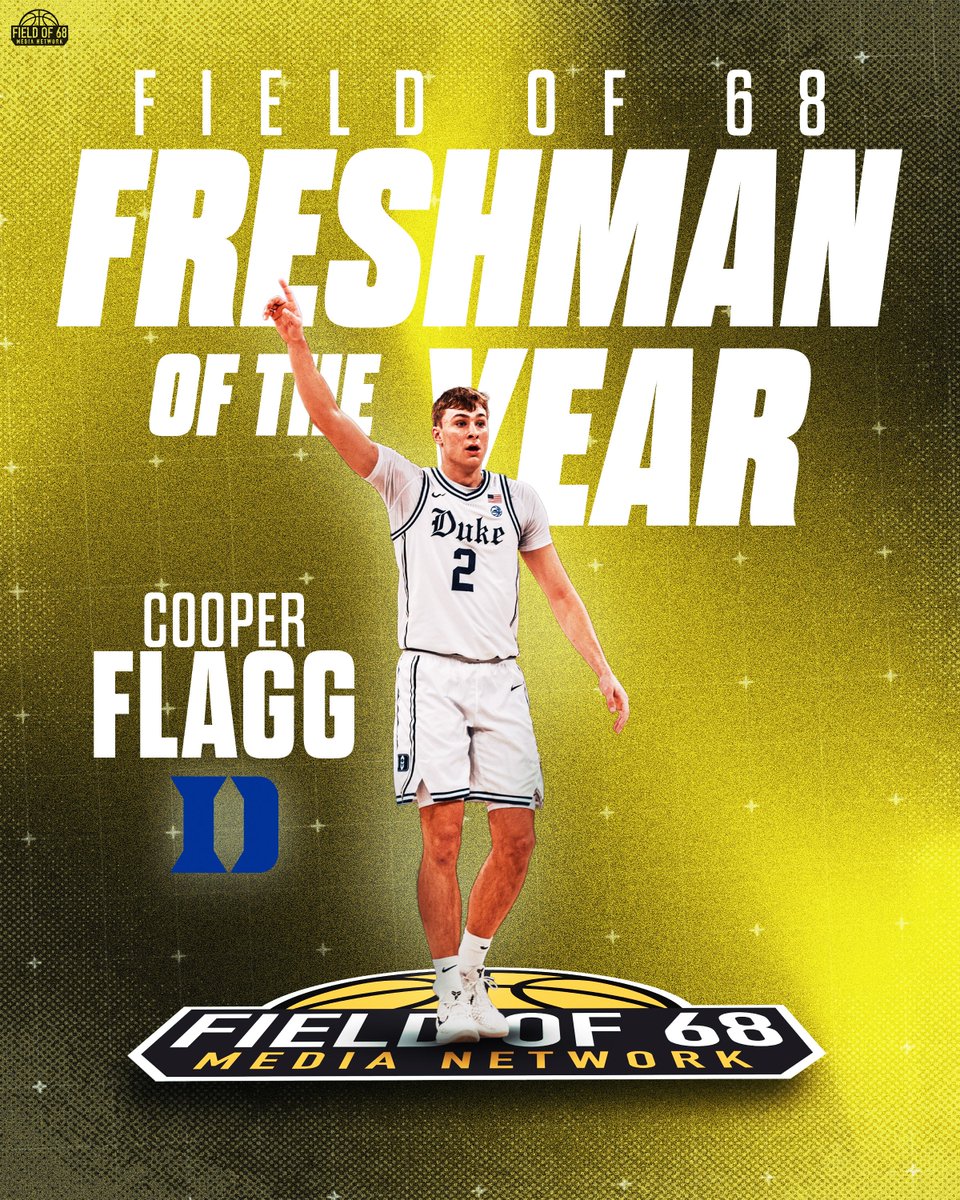 🏆 Freshman of the Year 🏆

<a href="/DukeMBB/">Duke Men’s Basketball</a>'s Cooper Flagg is your <a href="/TheFieldOf68/">The Field of 68</a> Freshman of the Year 👏
