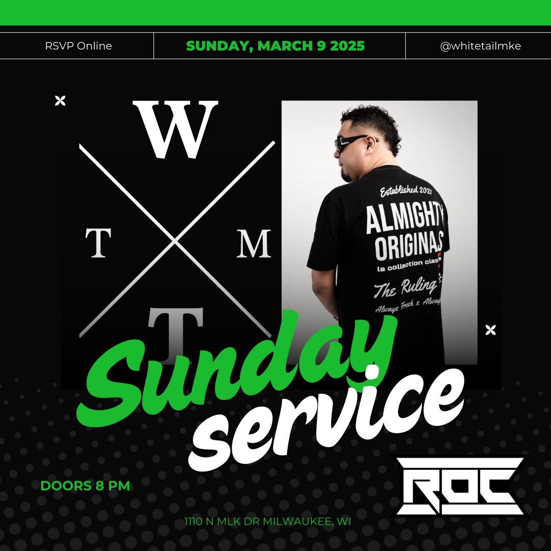 Bucks take on the #1 team in the league, the Cleveland Cavaliers, at the Fiserv at 7. Whitetail Sunday Funday doors open soon after so you know the vibes after. Beat the rush and get there early. We have <a href="/DJROC13/">ROC</a> in town from Vegas throwin down for us 🔥