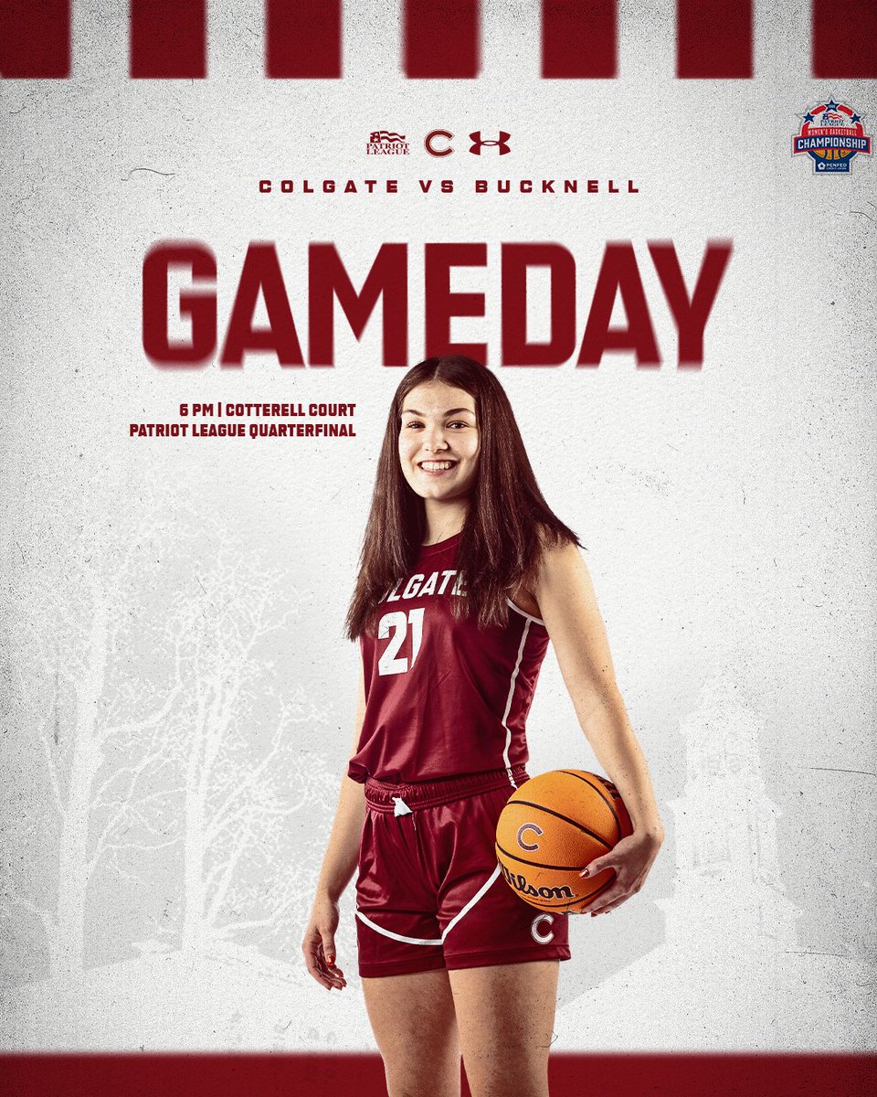 𝐏𝐚𝐭𝐫𝐢𝐨𝐭 𝐋𝐞𝐚𝐠𝐮𝐞 𝐐𝐮𝐚𝐫𝐭𝐞𝐫𝐟𝐢𝐧𝐚𝐥𝐬 🤩

🆚‣ Bucknell
🕚‣ 6 PM 
📍‣ Hamilton, N.Y. 
🏟️‣ Cotterell Court 

📺‣ colgateathletics.com/wbbwatch 
📊‣ colgateathletics.com/wbbstats 

#GoGate | #WorkLikeAChampion