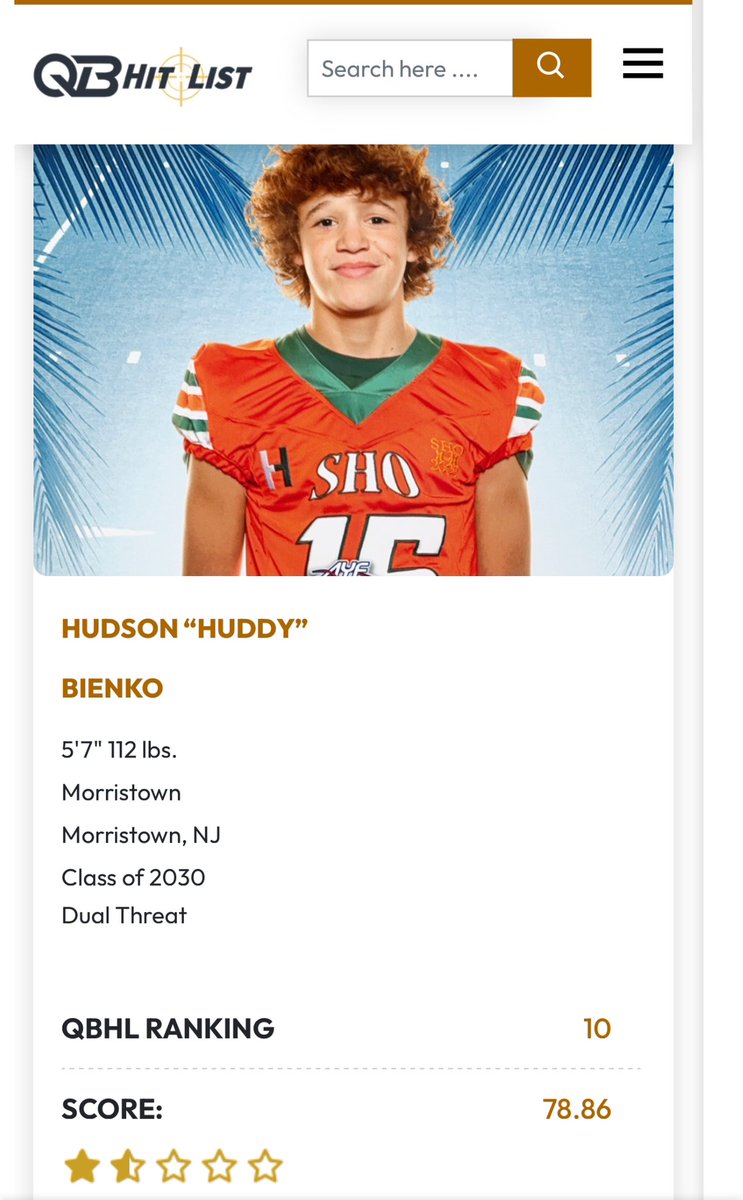 Hudson “Huddy” Bienko 2030 QB (@hudsonbienko) on Twitter photo Thank you <a href="/QBHitList/">QBHitList.com</a> for a top 10 national ranking for class of 2030 QB’s. Thank you for always believing in me. ✝️🙏🏽
<a href="/Mad_Qb/">Madei Williams 🔌</a>
<a href="/Coach_Brady/">Aaron Brady</a>
<a href="/AlPopsFootball/">𝐀𝐋 𝐏𝐨𝐩𝐬</a>
<a href="/UANextFootball/">All-America Game</a>
<a href="/247recruiting/">247Sports Recruiting</a> Thank you <a href="/QBHitList/">QBHitList.com</a> for a top 10 national ranking for class of 2030 QB’s. Thank you for always believing in me. ✝️🙏🏽
<a href="/Mad_Qb/">Madei Williams 🔌</a>
<a href="/Coach_Brady/">Aaron Brady</a>
<a href="/AlPopsFootball/">𝐀𝐋 𝐏𝐨𝐩𝐬</a>
<a href="/UANextFootball/">All-America Game</a>
<a href="/247recruiting/">247Sports Recruiting</a>