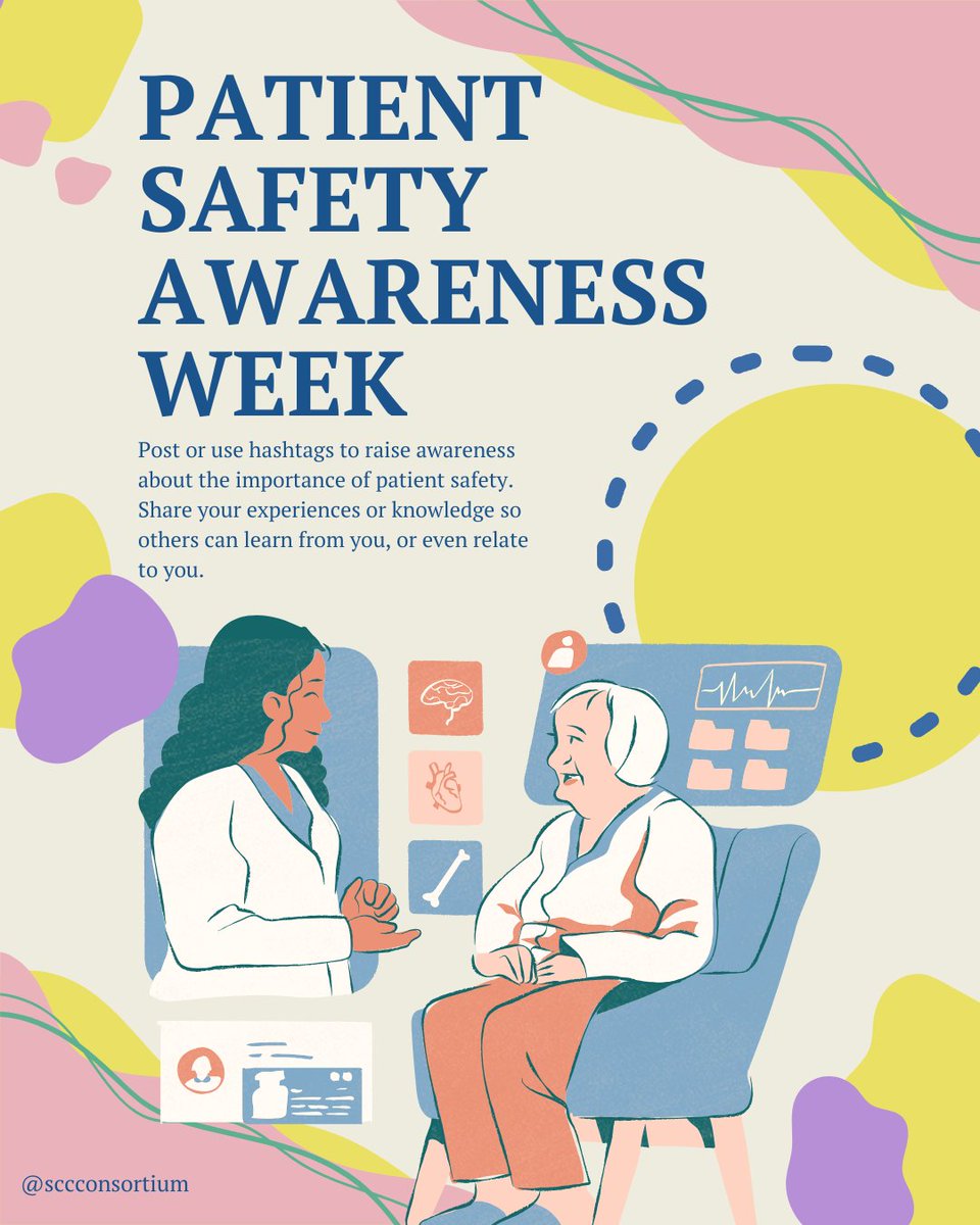 SCCConsortium's tweet image. March 9-15 is Patient Safety Awareness Week! 🏥✨ Over 2.6 million deaths occur due to unsafe care. Let's raise awareness and improve safety, especially for those with sickle cell disease. It's time for better care for all. 💙 #PatientSafety #SickleCell #SafeCareForAll