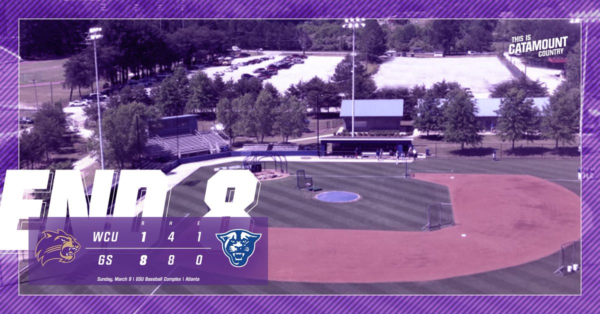 CatamountBSB's tweet photo. END 8TH - Panthers 8, @Catamounts 1
Elijah Smith doubled but is left at second base; Georgia State tacks on some insurance. Steep hill to climb in the ninth for the #RallyCats.
#CatamountCountry | #DiamondCats https://t.co/kaHEUpPoNp
