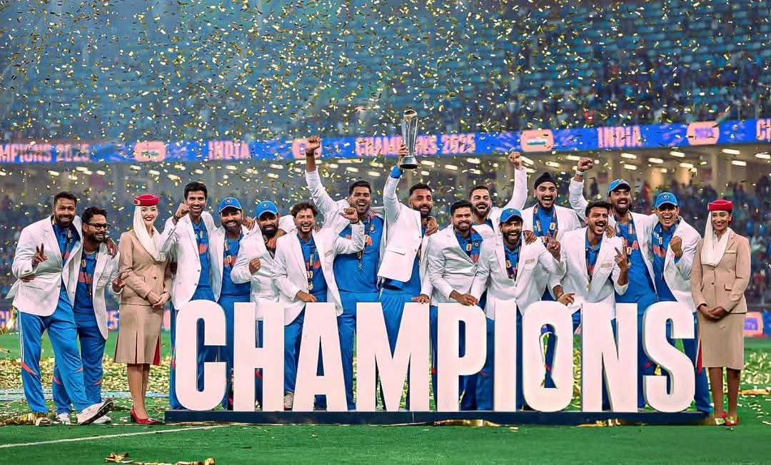 𝐂.𝐇.𝐀.𝐌.𝐏.𝐈.𝐎.𝐍.𝐒:🏆

🇮🇳India won the 2025 Champions Trophy after playing all of their matches in Dubai.👍

#ChampionsTrophy I #TeamIndia