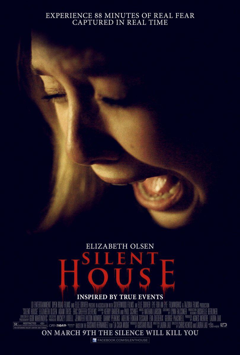 FilmNewsNos's tweet photo. 🎬MOVIE HISTORY: 13 years ago today, March 9, 2012, the movie ‘Silent House’ opened in theaters!

#ElizabethOlsen #AdamTrese #EricShefferStevens #JuliaTaylorRoss #AdamBarnett #HaleyMurphy #ChrisKentis #LauraLau https://t.co/oe9qaI8eMP