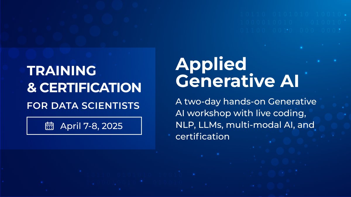 JohnSnowLabs's tweet image. Register now: hubs.li/Q03b10xH0

#GenerativeAI #AIForDataScience #Python #NoCodeAI #MachineLearning #AIWorkshop #JohnSnowLabs #NLP #LLM #ArtificialIntelligence #DataScienceTraining #AIExperts #TechTraining #VisualAI #AIWorkflows