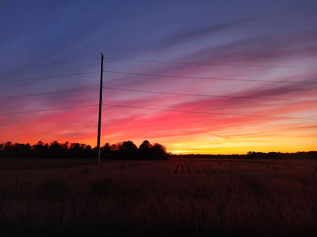 Sunset over the fields