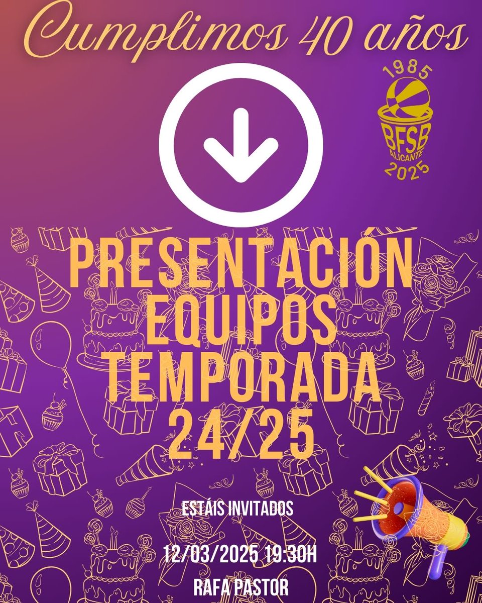 BF San Blas Alicante (@bfsb_alicante) on Twitter photo #BFSB2425 | đđđ đ đđ đđđđđđđđ <a href="/fbcv_es/">FBCV</a>
En el 2025 cumplimos 4ïžâŁ0ïžâŁ años.
40 años de baloncesto femenino, 40 años de lucha
EstĂĄis invitados e invitadas.
Os esperamos, la cita el prĂłximo 12 de marzo a las 19.30h en el Rafa Pastor.
#somosbfsbđ€đâ€ïž
#SomosSanBlas #BFSB2425 | đđđ đ đđ đđđđđđđđ <a href="/fbcv_es/">FBCV</a>
En el 2025 cumplimos 4ïžâŁ0ïžâŁ años.
40 años de baloncesto femenino, 40 años de lucha
EstĂĄis invitados e invitadas.
Os esperamos, la cita el prĂłximo 12 de marzo a las 19.30h en el Rafa Pastor.
#somosbfsbđ€đâ€ïž
#SomosSanBlas