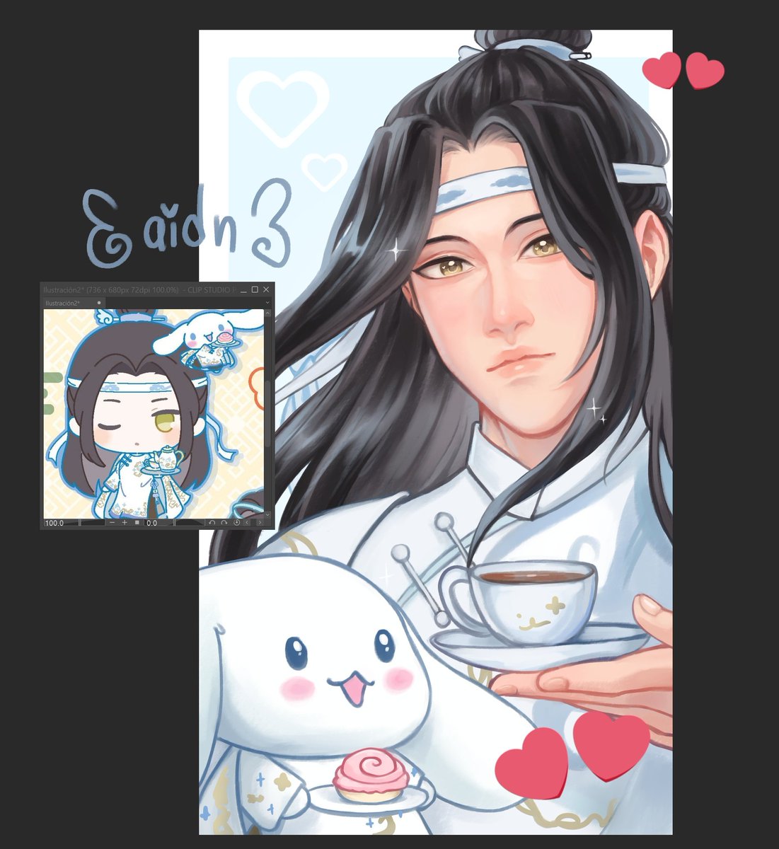 aidn_art's tweet photo. Lan Zhan and Cinnamoroll ₊˚⊹ ᰔ

#LanWangji #MDZS #sanrio https://t.co/xmjAdf6c0F