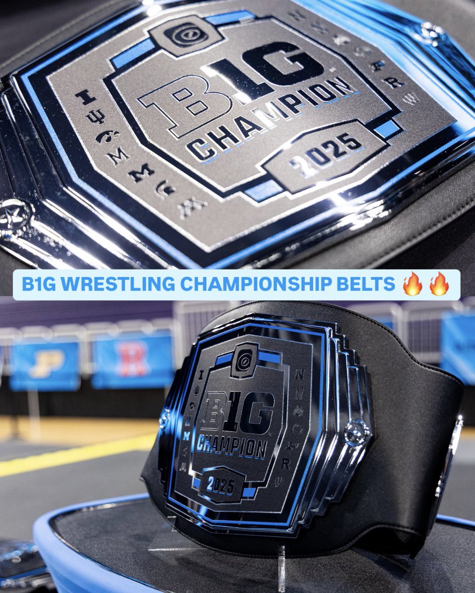 B1GWrestling's tweet photo. A look at the belts that will be given out to the B1G Champions at each weight class 🔥

#B1GWrestling https://t.co/TdhjfsQMTi