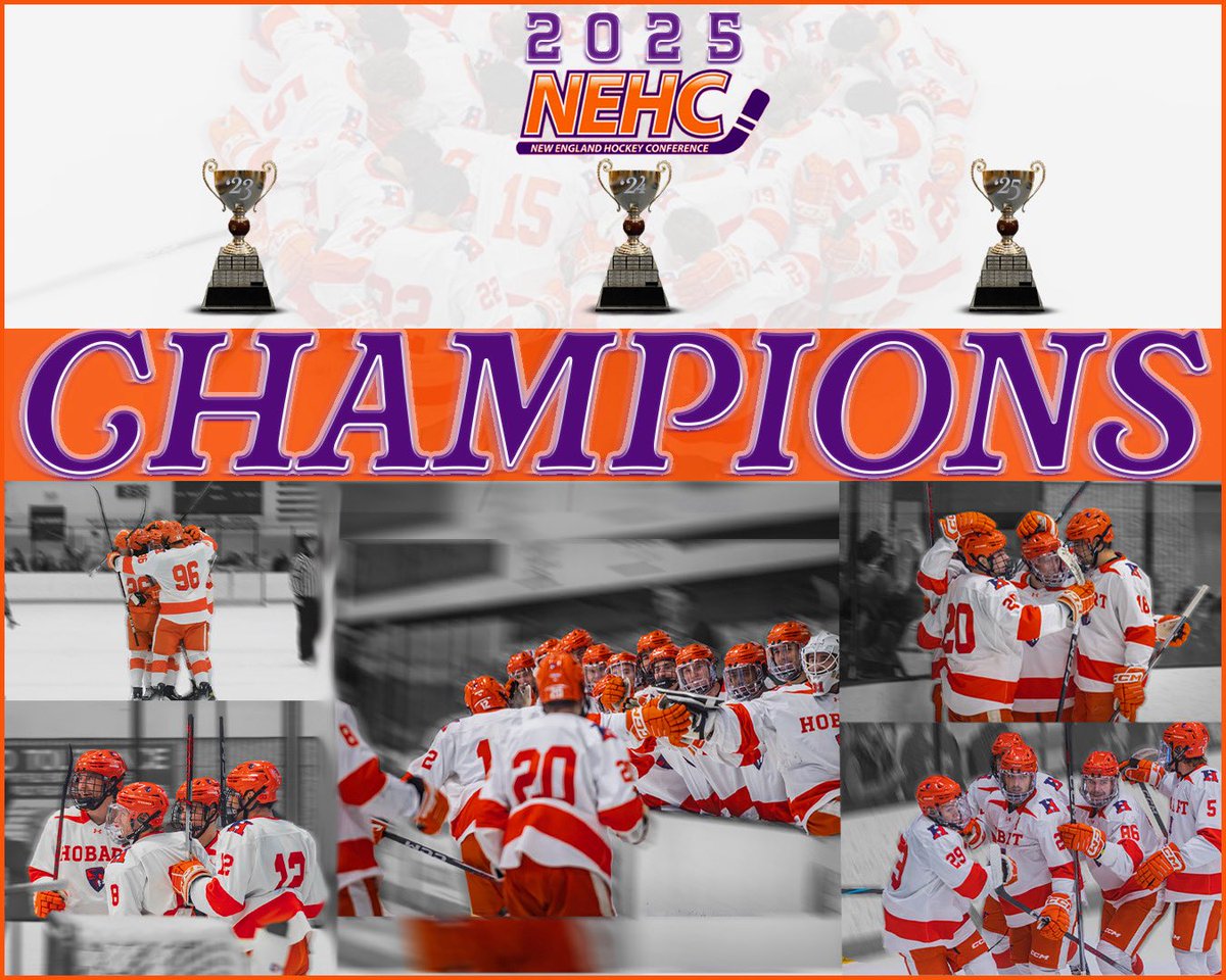 ‼️FOR THE THIRD TIME IN THREE YEARS, WE ARE NEHC CHAMPIONS‼️

#hobarthockey #d3hky