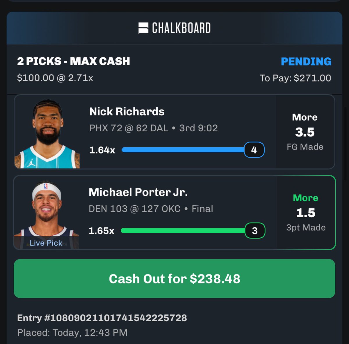 BaneSquad_'s tweet image. If you been running my @ChalkboardHQ LIVE BETS

YOU UP MONEY #BaneSquad

Code BANESQUAD when you download the chalkboard dfs app.