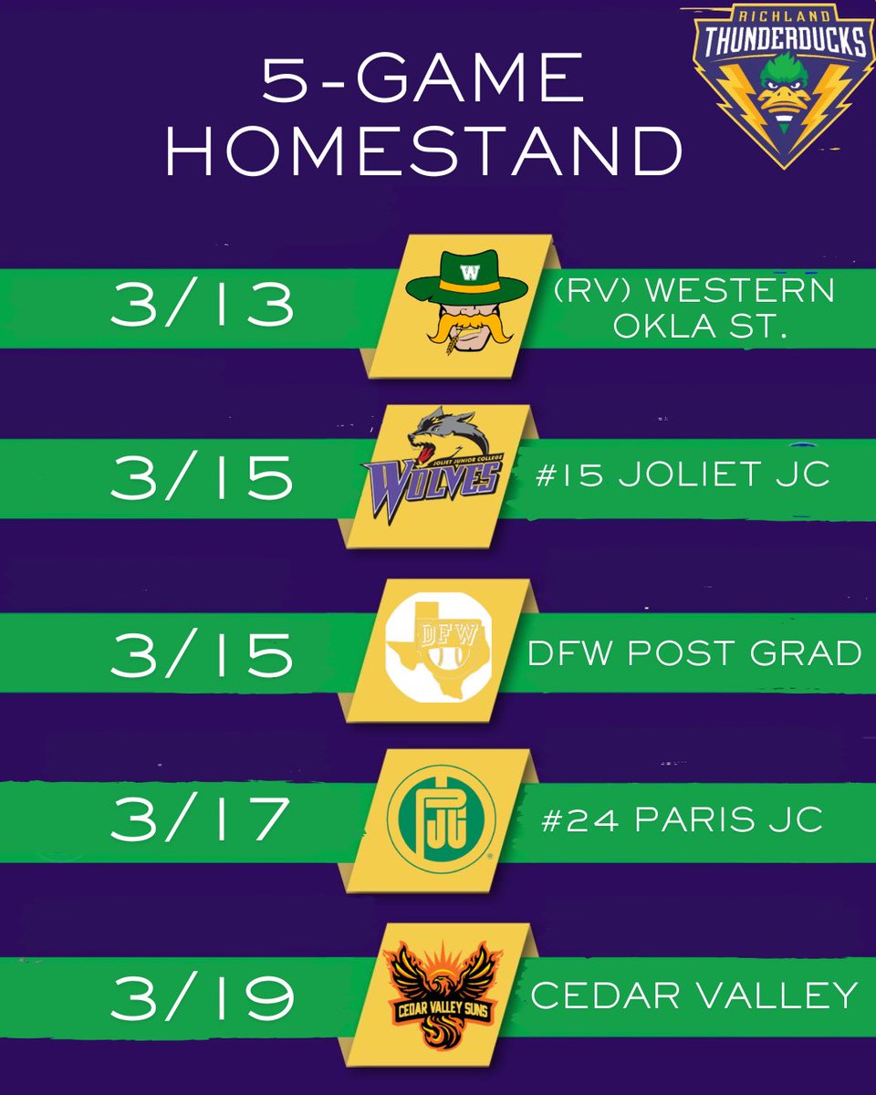 The T-Ducks begin a 5-game home-stand starting this Thursday!

#GoDucks