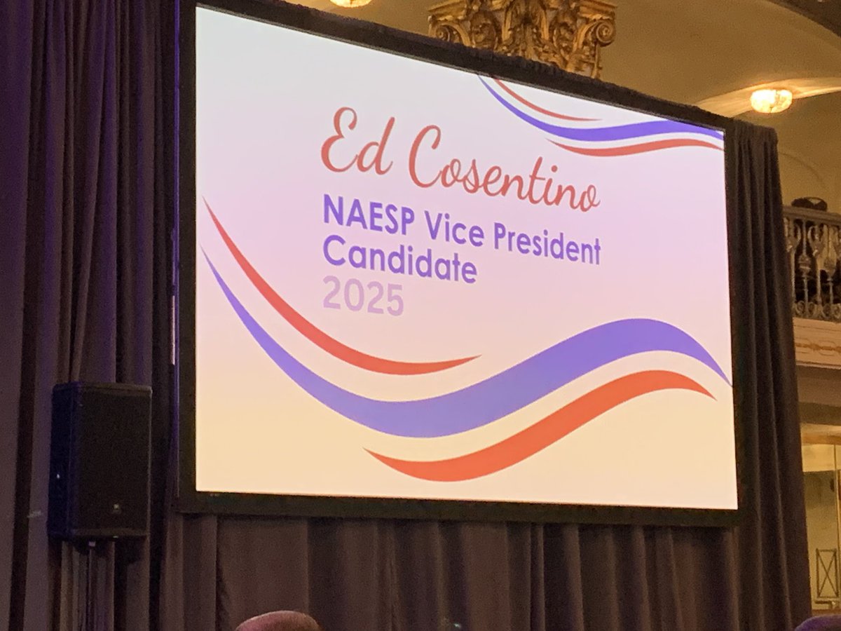 EdCosentino11's tweet photo. I just finished my candidate speech for NAESP Vice President. “My perspective on association volunteerism and leadership revolves around service, support, and advocacy for all our members.” #VoteEd https://t.co/Pe6HGX91km
