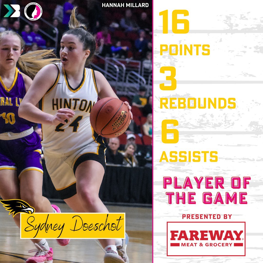 Derrick Beechum (@coachbeechum) on Twitter photo Conceptually Thinking Basketball: State Championship Player of the Game
Player Information
- Name: Sydney Doeschot (<a href="/doeschot_sydney/">Sydney Doeschot</a>)
- Position: Point Guard (5'8")
- School: Hinton High School (Iowa)
- Class: 2026
- Club Team: ETG Midwest Elite 3SSB (<a href="/eliteBB2024/">ETG 3SSB Girls 16U</a>)
National Conceptually Thinking Basketball: State Championship Player of the Game
Player Information
- Name: Sydney Doeschot (<a href="/doeschot_sydney/">Sydney Doeschot</a>)
- Position: Point Guard (5'8")
- School: Hinton High School (Iowa)
- Class: 2026
- Club Team: ETG Midwest Elite 3SSB (<a href="/eliteBB2024/">ETG 3SSB Girls 16U</a>)
National