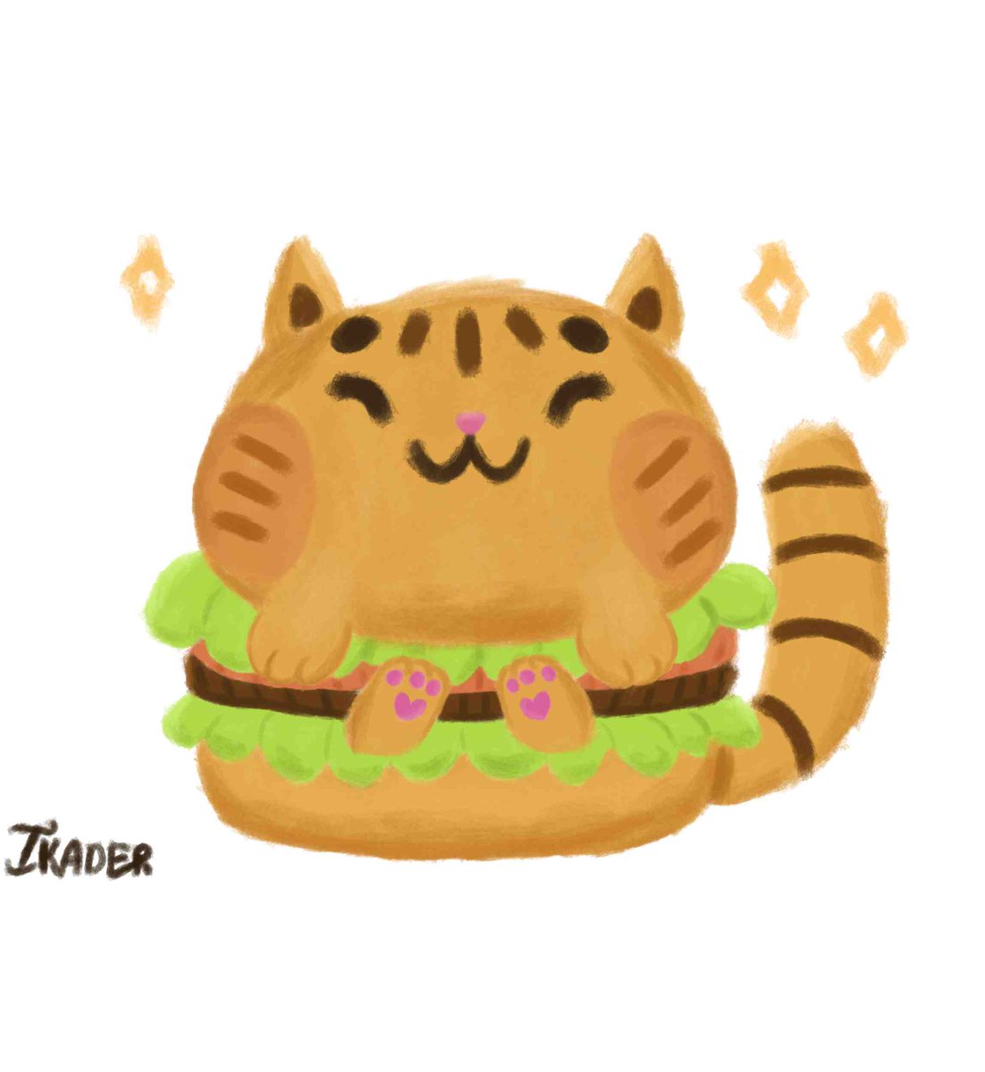 ikader_draws's tweet photo. 'Cat Burger'

Made this burger kitty with a tutorial from PjlinaTheSilence on DeviantArt 😺

#art #artist #cat #kitty #burger #cute #digitalart #digitalpainting #fanart #animal #illustration #characterdesign #chibi https://t.co/sGjXiGnzhx