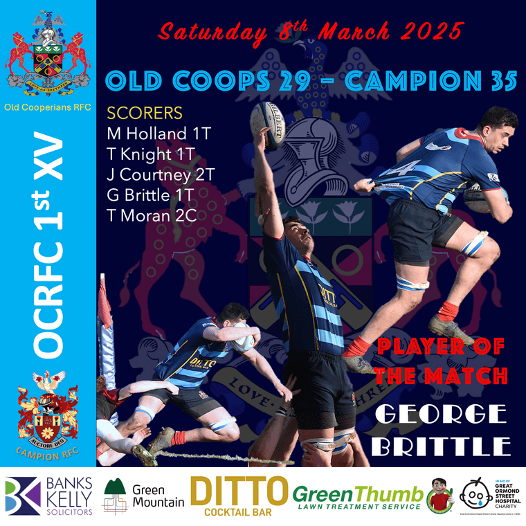 *1st XV Player of the Match*
Saturday 8th March 2025
oldcooperiansrfc.com/news/1st-xv-pl…
