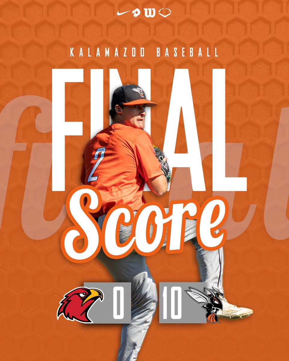 Behind a complete game 4-hit shutout by Carson Orvis, the Hornets defeated Illinois Tech 10-0. With the win, Kalamazoo went 4-0 on the weekend. They return to action in Florida on March 20th. 🐝⚾️

#d3baseball