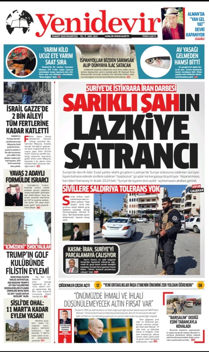 Bugünkü manşetimiz.
#SonDakika #Syrie