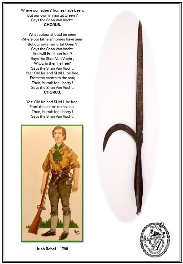 curraghhistory's tweet image. In 1843, the Irish Rebel poem “THE SHAN VAN VOCHT” was reprinted in The Dublin Weekly Register newspaper. The poem remembering the 1796 French expedition to Ireland, known in French as the Expédition d'Irlande ("Expedition to Ireland").