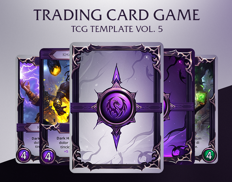 Pixartsnet's tweet photo. Trading Card Game Template - Vol. 5 (TCG / CCG) 💜 by PIXARTS STUDIO https://t.co/ODwOjSwyVc https://t.co/OtqN67jwdP