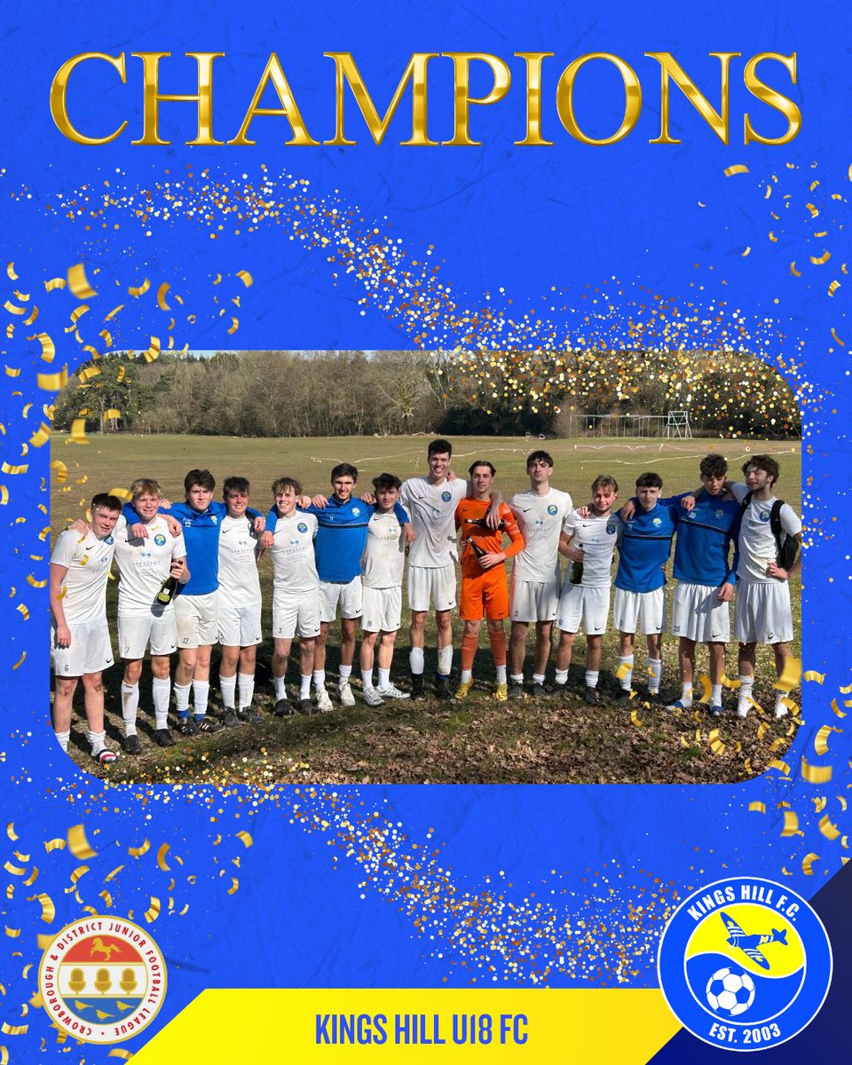 🏆 CHAMPIONS 🏆

A huge congratulations to our U18 FC, winning 2-0 today at Hooe to win the Crowborough League Division A!

🟡🔵