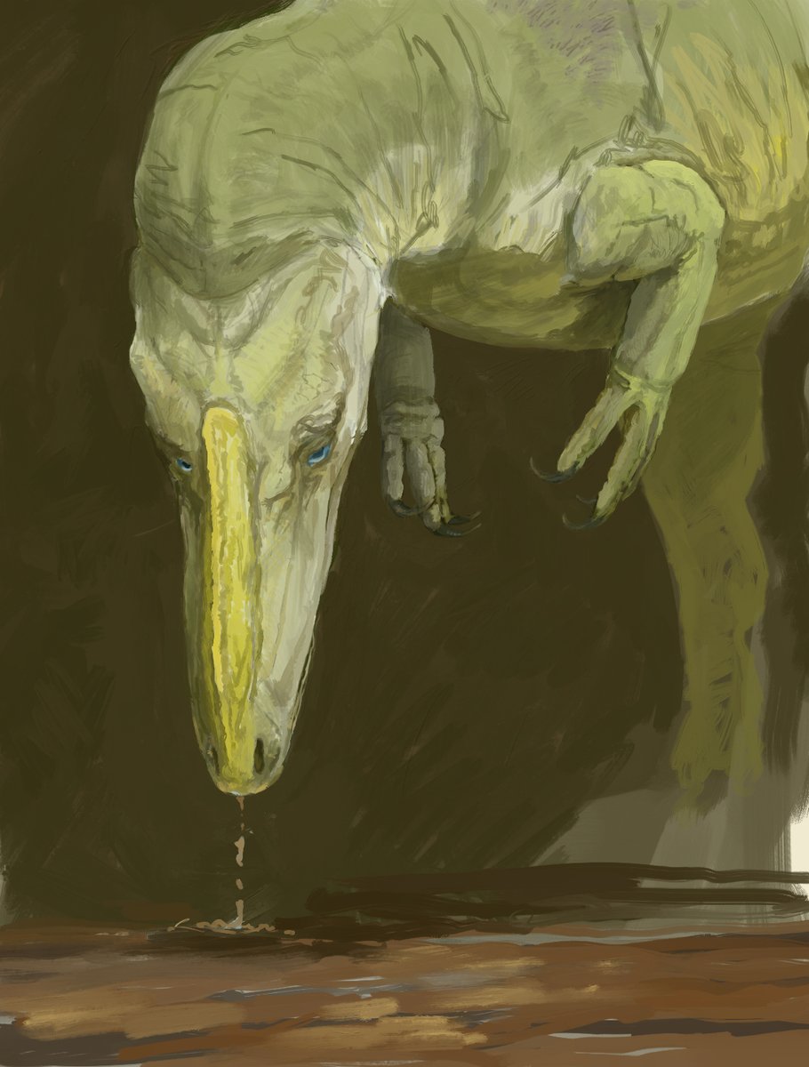MrAllosaur's tweet photo. Monolophosaurus composition for a challenge from my mentor to paint some theropods from unusual angles - the head might be a bit too big here https://t.co/LrGtFXxrg2