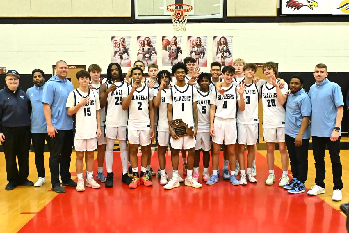 The Tolton Catholic Boys Basketball team secured its fifth consecutive District Championship on Friday night! Congratulations, Trailblazers! We are proud of you, gentlemen. Keep up the hard work.