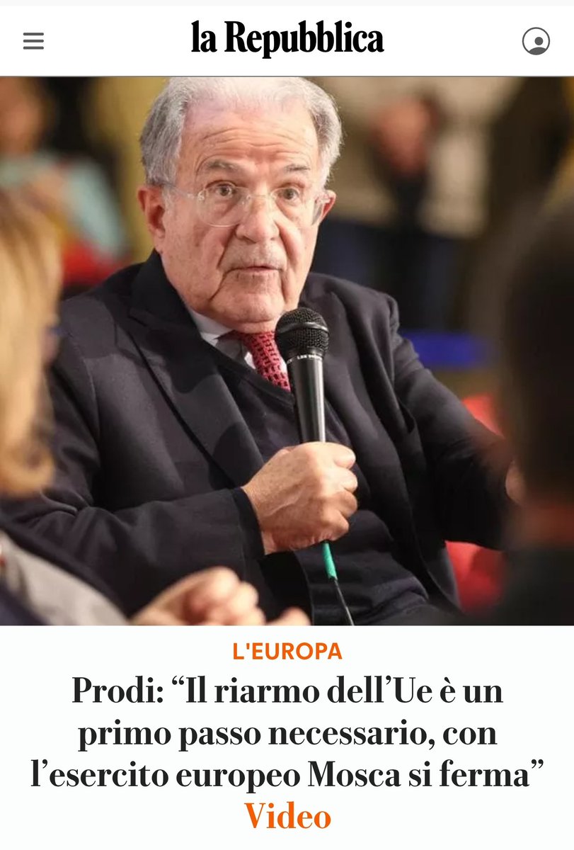 ClaudioBorghi's tweet photo. Prodi vuole l'esercito UE.
Vi manca altro per capire? https://t.co/Kv3jJowp5J
