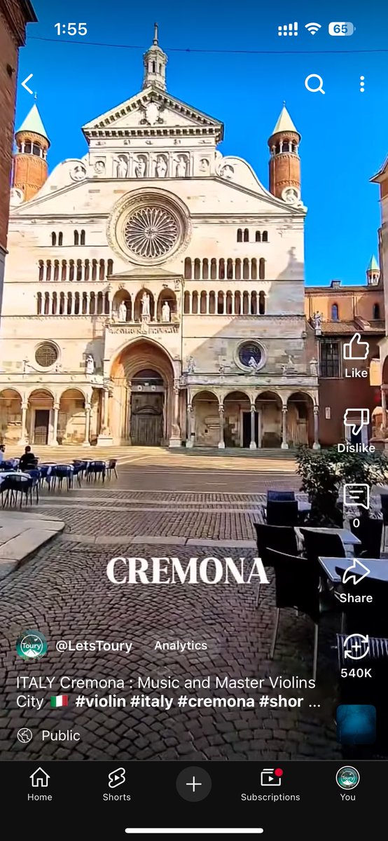 sa5awi79's tweet photo. ITALY Cremona : Music and Master Violins City 🇮🇹 #violin #italy #cremona... https://t.co/eJ3UgU8J0y via @YouTube

📍Italy 🇮🇹❤️

#italy #loveyou #loveitaly #Youtube #trendingnow #trendingreelsvideo #shortsvideos #foryouシ #foryoupageシ #shorts #youtubeshorts #Church #cathedral https://t.co/QfbWAqkrMf