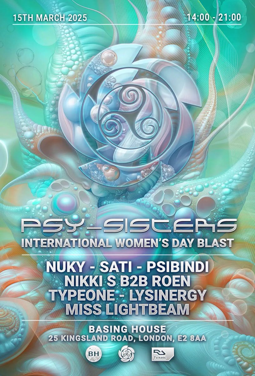 Trance Women (@trancewomen1) on Twitter photo ⚡️<a href="/PsySisters/">Psy-Sisters</a> International Women’s Day Blast ⚡️
📆 Saturday, March 15th
⏰ 14:00-21:00
📍Basing House, London
🎟️ ra.co/events/2089680
🎧 Nuky
🎧 Sati
🎧 <a href="/djpsibindi/">Psibindi</a> 
🎧 <a href="/djnikkis/">Nikki S</a> & Roen
🎧 Type One
🎧 Lysinergy
🎧 Miss Lightbeam
#psytrancefamily ⚡️<a href="/PsySisters/">Psy-Sisters</a> International Women’s Day Blast ⚡️
📆 Saturday, March 15th
⏰ 14:00-21:00
📍Basing House, London
🎟️ ra.co/events/2089680
🎧 Nuky
🎧 Sati
🎧 <a href="/djpsibindi/">Psibindi</a> 
🎧 <a href="/djnikkis/">Nikki S</a> & Roen
🎧 Type One
🎧 Lysinergy
🎧 Miss Lightbeam
#psytrancefamily