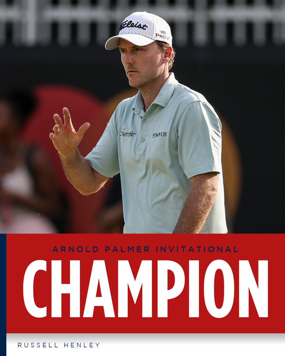 RyderCupUSA's tweet photo. Congratulations to Russell Henley on his win at the Arnold Palmer Invitational! 

Henley racks up 4,000 U.S. Ryder Cup points with the victory 🏆

#GoUSA 🇺🇸 https://t.co/XK0W6mVLWF