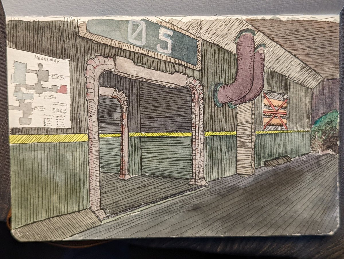 Lhet's tweet image. #17 Gongaga reactor
Kinda just colored things randomly, but I think it looks alright.
#watercolor #lineandwash