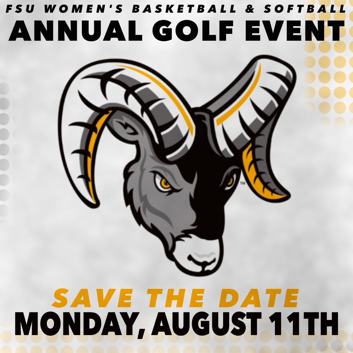SAVE THE DATE ⛳️🏀🥎

August 11, 2025 - annual golf fundraiser for Framingham State University Women’s basketball and Softball teams! #fRAMily🐏🏀