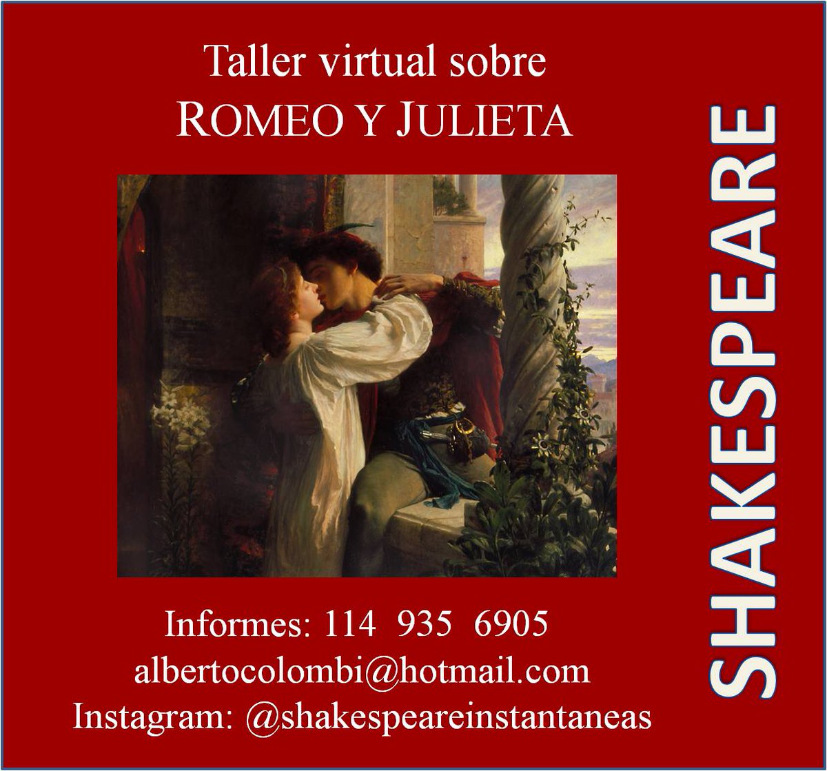 ShakesInstant's tweet image. Taller Virtual de Lectura y Análisis sobre ROMEO Y JULIETA de WILLIAM SHAKESPEARE
COMIENZO: 07/abril/2025.

Lunes de 19:30 a 21:00.
Coordina: Alberto Colombi
albertocolombi@hotmail.com
Whatsapp: 114 935 6905

#Shakespeare #RomeoandJuliet #RomeoyJulieta #albertocolombi