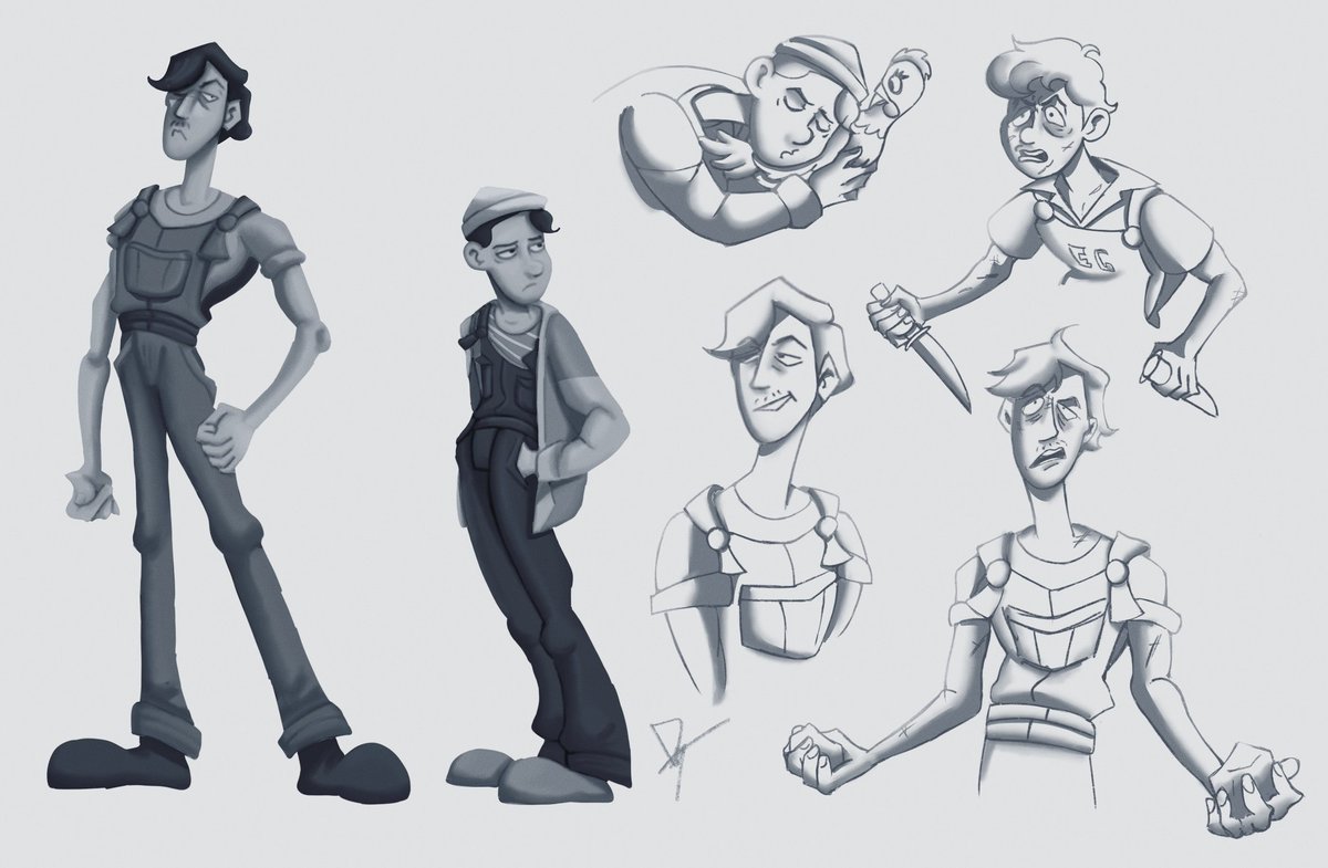 Me encanta cartoonizar personas. En fin, diseños que hice para los personajes de “El Jaibo” y Pedro de la peli “Los Olvidados” (Luis Buñuel - 1950). AMO esta película, es de mis favs.
#LuisBuñuel #LosOlvidados #mexicanmovie #digitalart #characterdesign