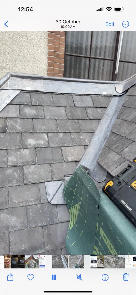 Small extension on this modern church with lead hips and ride with Welsh slate few hrs left to trim all lead up and that’s a wrap 🤩