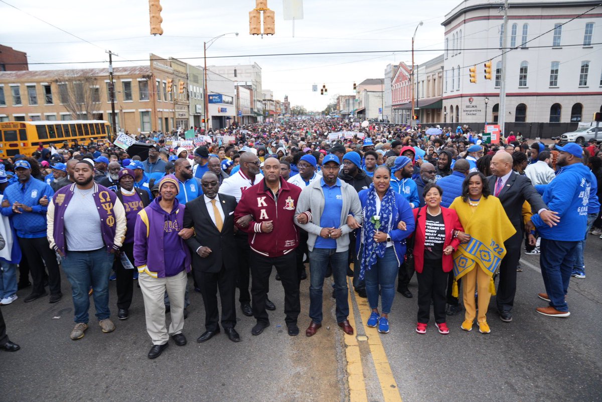 kapsi1911's tweet image. Kappa Alpha Psi’s leadership along with other #Divine9 leadership gathered today in Selma, Alabama, to honor the 60th anniversary of Bloody Sunday at the Bridge Crossing Jubilee. #goodtrouble #bloodysunday