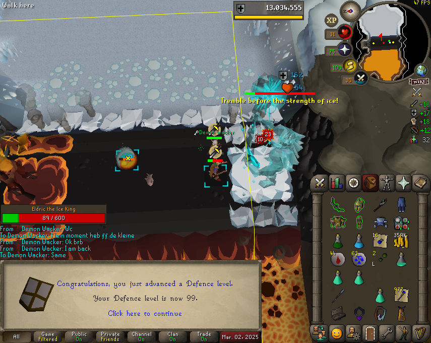 azeavia's tweet photo. This year I decided to stop fucking around and start maxing the iron

96 to 99 Con - 11 Jan till 19 Jan
99 Att - 14 Feb
99 Def - 2 March
86 to 99 RC - 25 Jan till 9 March

12/23 skills maxed

In between that I have also greenlogged royal titans with the pet at 346kc https://t.co/5f1yaovNOA