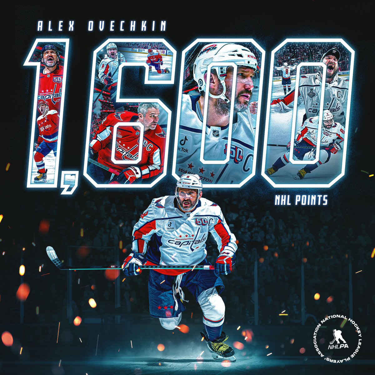 Alex Ovechkin is the 11th player in NHL history to reach 1,600 career points.  

Another day, another milestone for Ovi along the #Gr8Chase 👀