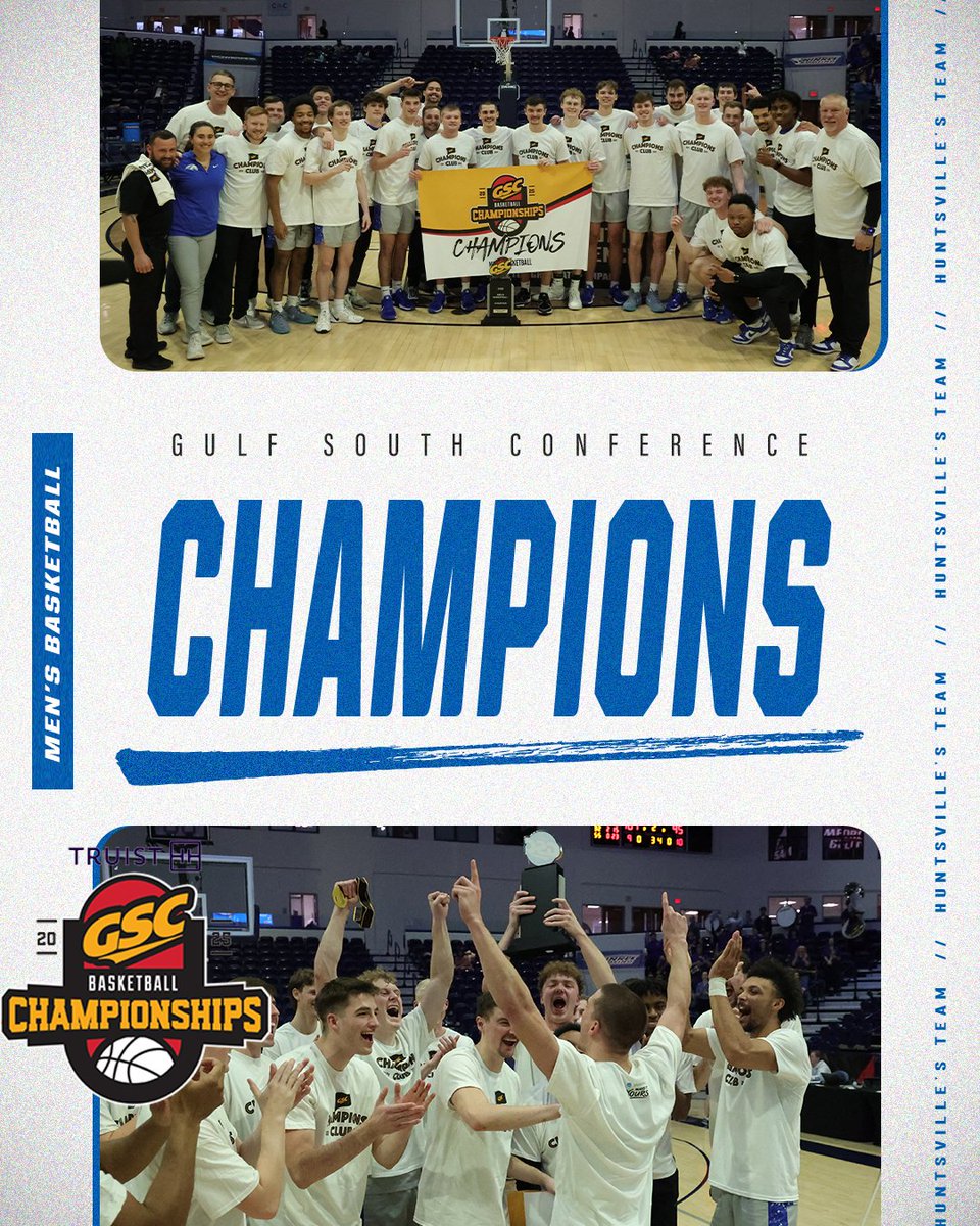 UAH Chargers (@uahchargers) on Twitter photo BREAKING: The <a href="/UAH_MBB/">UAH Men's Basketball</a> team has won their sixth Gulf South Conference Championship with a 101-95 victory over Valdosta State!
The Chargers secured their 30th consecutive win in the title game. BREAKING: The <a href="/UAH_MBB/">UAH Men's Basketball</a> team has won their sixth Gulf South Conference Championship with a 101-95 victory over Valdosta State!
The Chargers secured their 30th consecutive win in the title game.