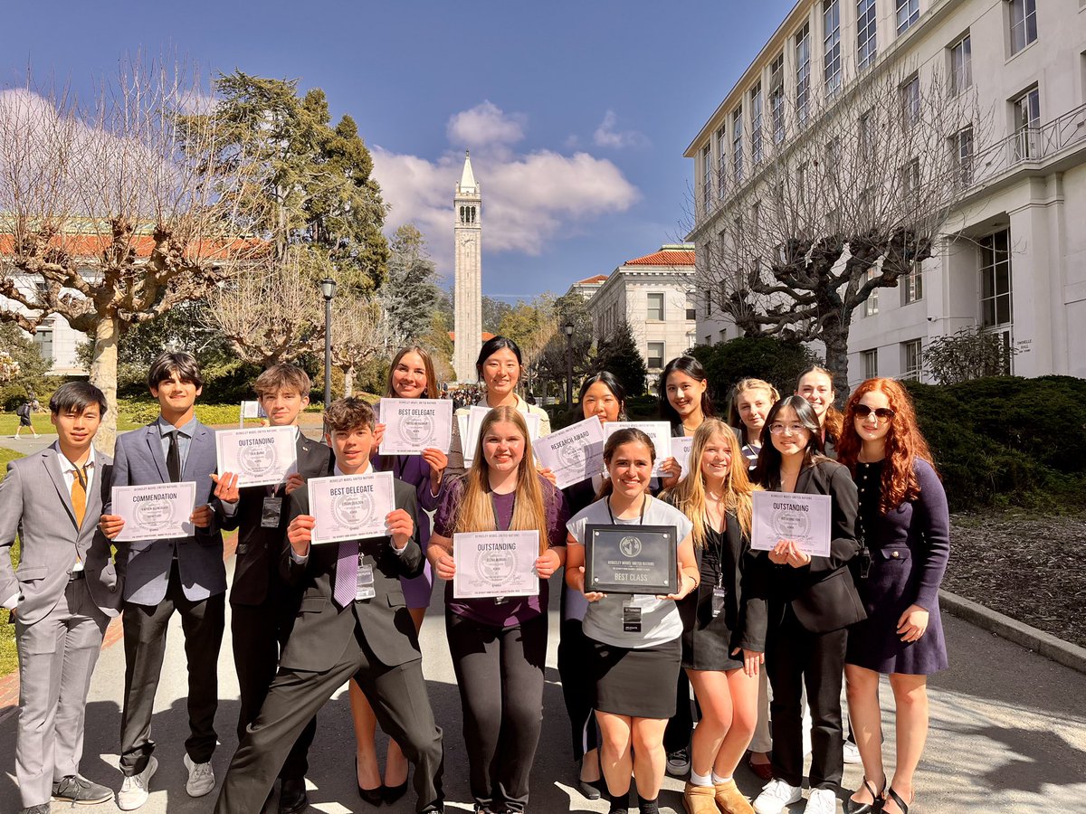 MUNSM's tweet image. 🏆 Best Class at BMUN 73! 🏆
Santa Margarita shined at the 73rd Berkeley Model UN Conference, bringing home the Best Class award and a wave of individual honors! 🌍🔥 Hard work, diplomacy, and dedication paid off—so proud of this incredible team! #BMUN73 #BestClass #EaglesLead