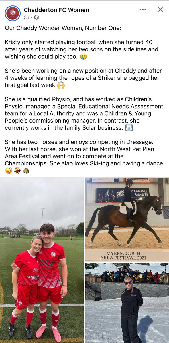 This is what it’s all about 👍⚽️❤️

Player profile #1

#InternationalWomensDay 

#HerGameToo 

<a href="/Manchester_FA/">Manchester Football Association</a> <a href="/ChaddertonFC/">Chadderton FC</a>
