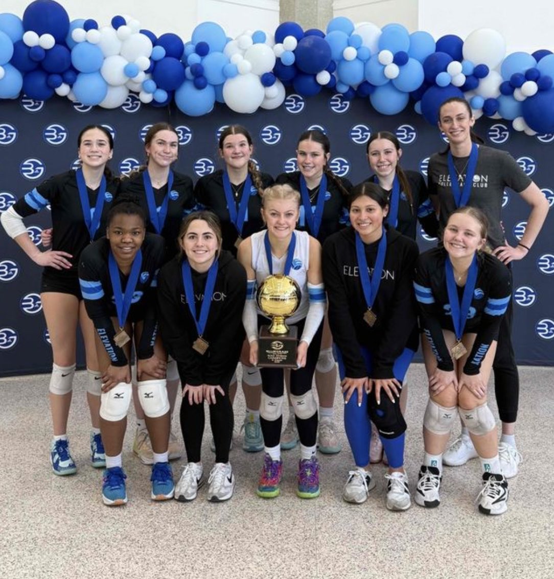 ElevationVBC's tweet photo. Elevation 16 Kira-Karen are Bluegrass Champions!!  The girls went 8-1 on the weekend with a 3 set victory over Far Out 16 Gold in the 16 Premier finals avenging their only loss from Friday!  #ElevationNation https://t.co/GmoMztcjzK