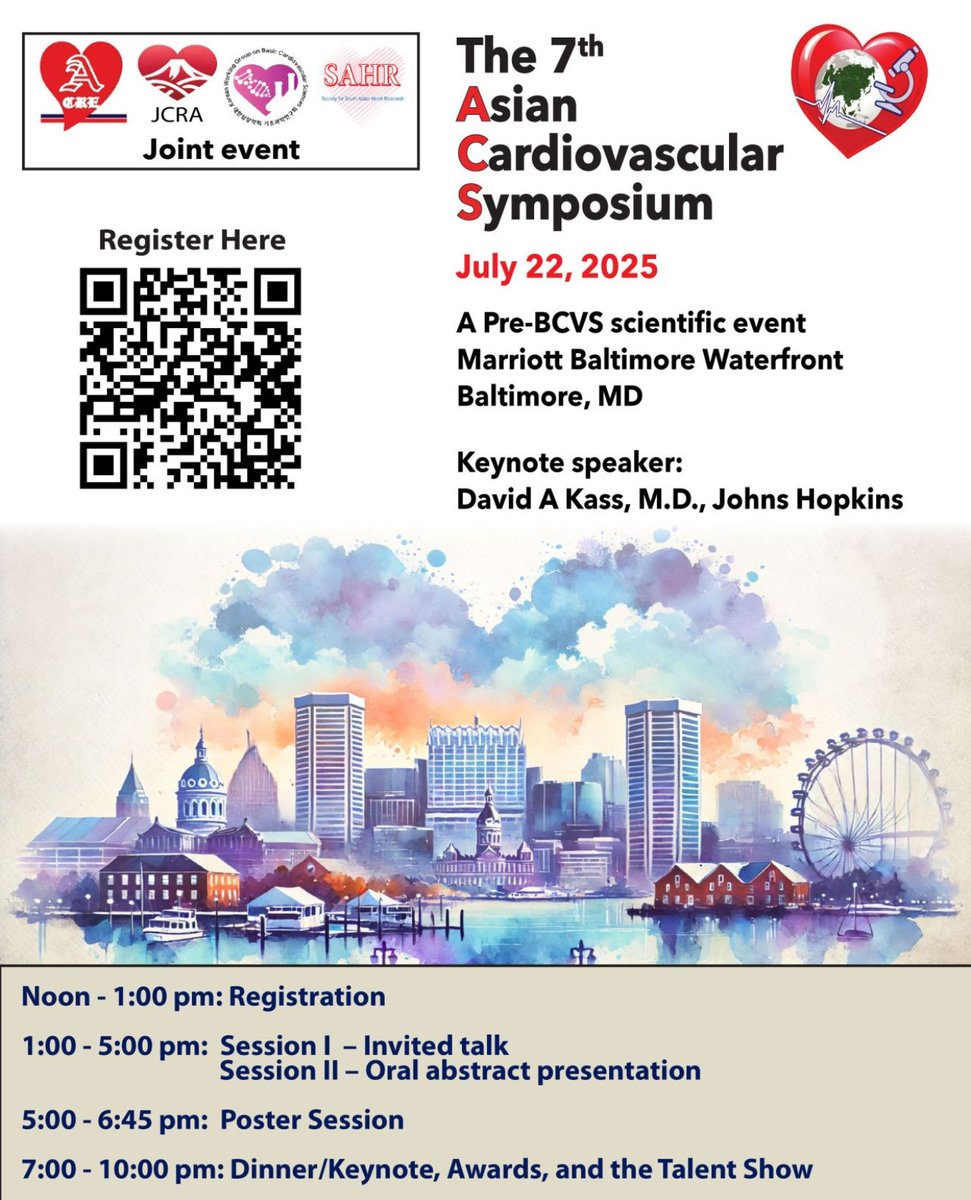 Society for South Asian Heart Research (SAHR) (@southasianheart) on Twitter photo Submit your best work to #SAHR’s Annual Meeting at 2025 Asian Cardiovascular Symposium, a Pre-meeting event of the <a href="/American_Heart/">American Heart Association</a> (#AHA) BCVS. Register at my-acre.org/asian-cardiova…
During AHA abstract submission, please select SAHR part of the ACS Symposium.
#CardioTwitter Submit your best work to #SAHR’s Annual Meeting at 2025 Asian Cardiovascular Symposium, a Pre-meeting event of the <a href="/American_Heart/">American Heart Association</a> (#AHA) BCVS. Register at my-acre.org/asian-cardiova…
During AHA abstract submission, please select SAHR part of the ACS Symposium.
#CardioTwitter