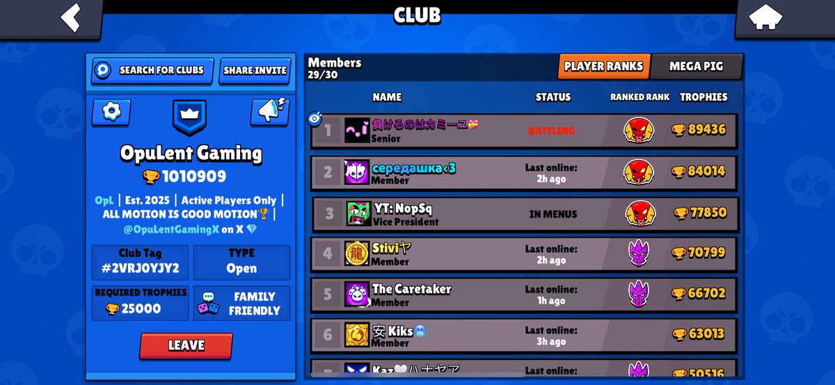 OpL | OpuLent Gaming (@opulentgamingx) on Twitter photo 1,000,000+ π and weβre still climbing!
Discord server (open to the public) will be dropping soon! Anyone interested in being apart of the fastest growing club in Brawl Stars, join the server tomorrow or reach out to <a href="/UsomakiGG/">OpL Usomaki</a> π¨ Letβs keep growing π #OpL2025
#BrawlStars 1,000,000+ π and weβre still climbing!
Discord server (open to the public) will be dropping soon! Anyone interested in being apart of the fastest growing club in Brawl Stars, join the server tomorrow or reach out to <a href="/UsomakiGG/">OpL Usomaki</a> π¨ Letβs keep growing π #OpL2025
#BrawlStars