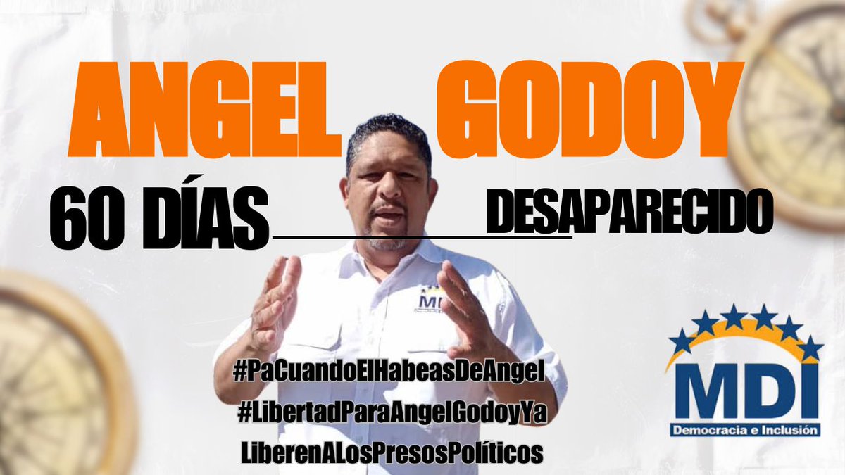 El único delito de Ángel Godoy es luchar por la libertad de Venezuela
#LibertadParaAngelGodoyYa
#PaCuándiElHabeasDeAngel
#LiberemALosPresosPolíticos
#LibertadParaTodos