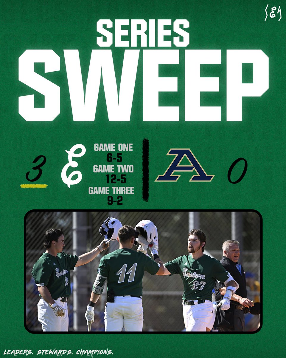 Some light housekeeping this weekend🧹🧹

Eastern sweeps Akron to open <a href="/MACSports/">MACtion</a> play!

#EMUEagles | #HTR🔨🪨