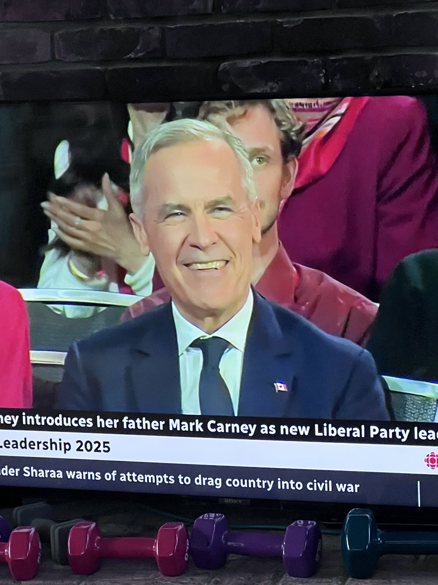 Introducing her father after landslide victory <a href="/MarkJCarney/">Mark Carney</a> to take the helm of his party + the country, Cleo Carney (undergrad student leader <a href="/Harvard/">Harvard University</a>) thanked him for life lessons,  ‘always put in the work needed ….’.