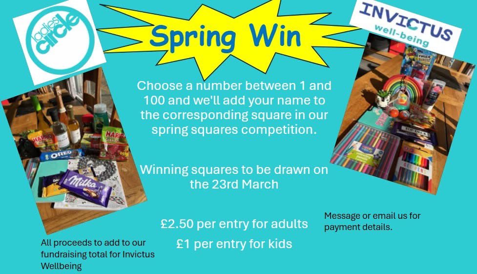 Want to win some goodies? 
£2.50 per number on the adult board, £1 per number on the kids board.
Payment through our JustGiving page: justgiving.com/crowdfunding/b… 

Winning numbers to be drawn 23rd March