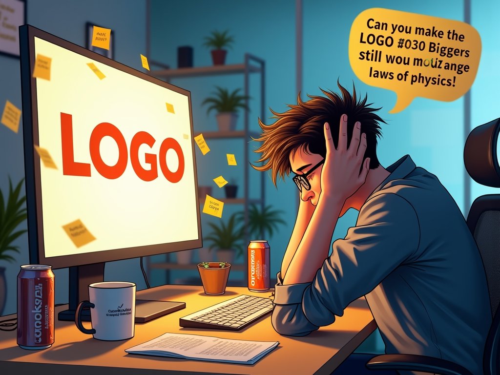 webzards12073's tweet image. Client: &quot;Can you make it more modern, but also classic? Clean, but not too simple? Bold, but also soft?&quot;  

Designer: &quot;Of course! Let me just consult my magic wand of contradictory design miracles.&quot; ✨😵‍💫🎨  

#GraphicDesignHell #ClientLogic #MakeItPop